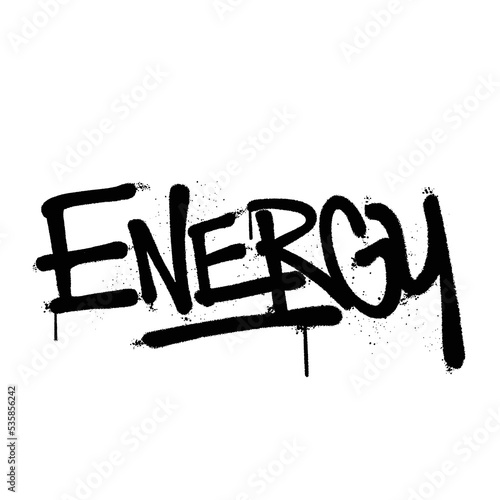 Graffiti spray paint Word Energy Isolated Vector