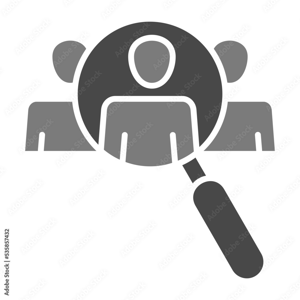 Fototapeta premium Hiring Greyscale Glyph Icon