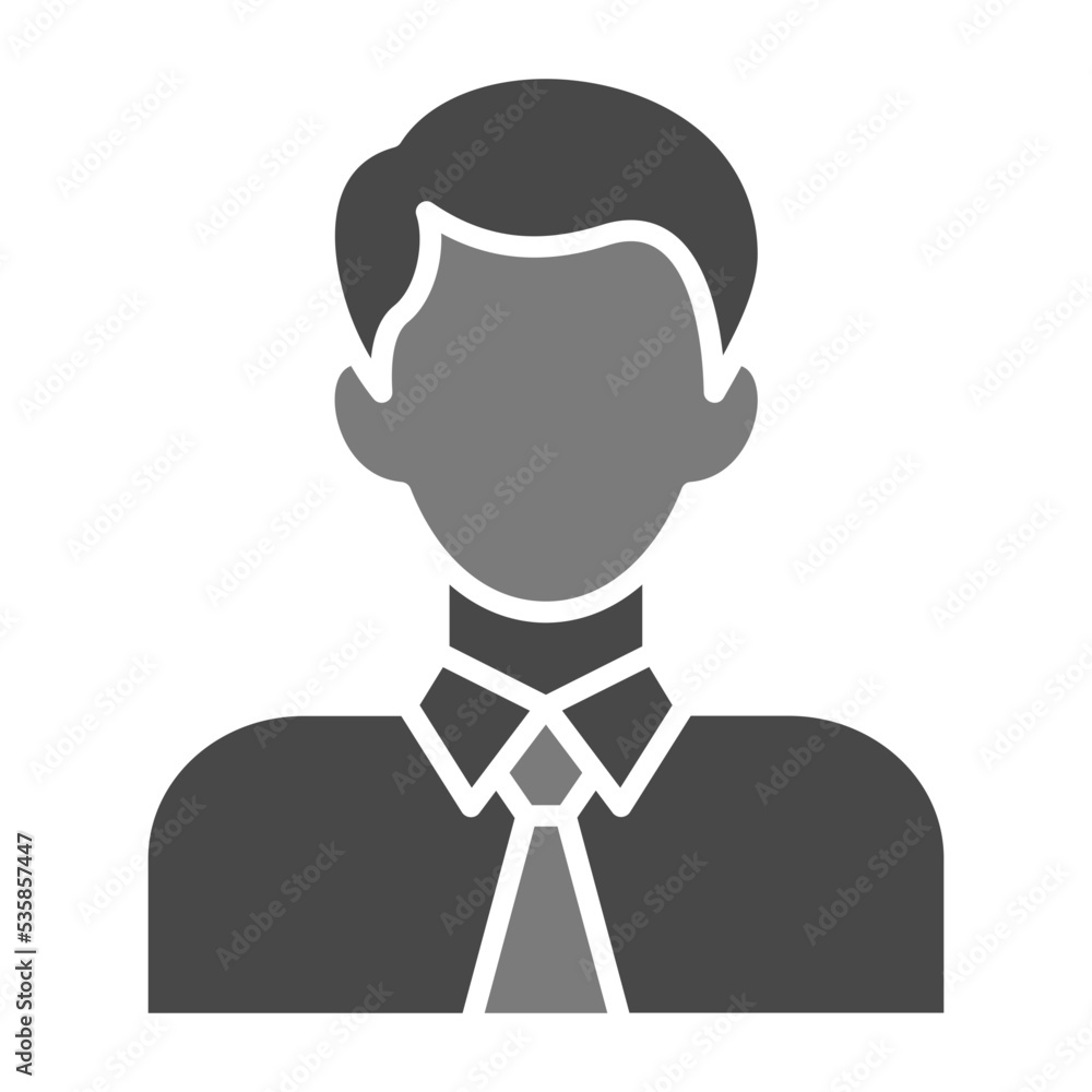 Employee Greyscale Glyph Icon Employee Greyscale Glyph Icon