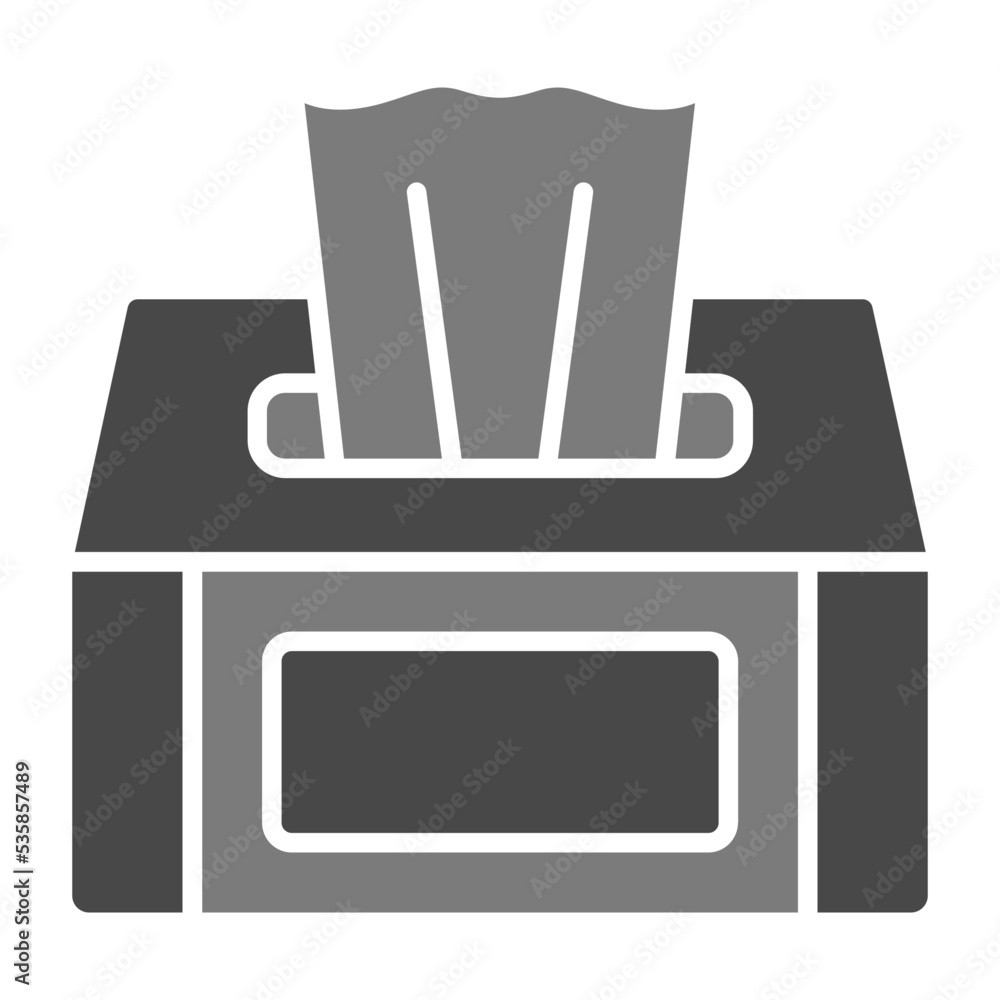 Tissue Box Greyscale Glyph Icon Tissue Box Greyscale Glyph Icon