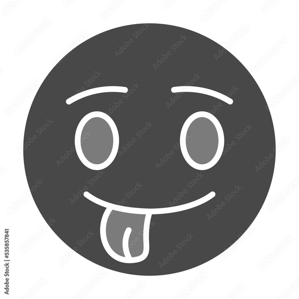 Tongue Out Greyscale Glyph Icon Tongue Out Greyscale Glyph Icon