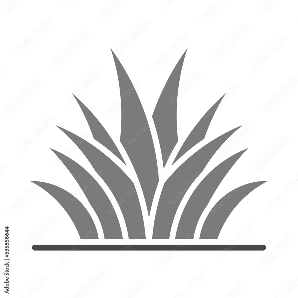 Grass Leaves Greyscale Glyph Icon Grass Leaves Greyscale Glyph Icon
