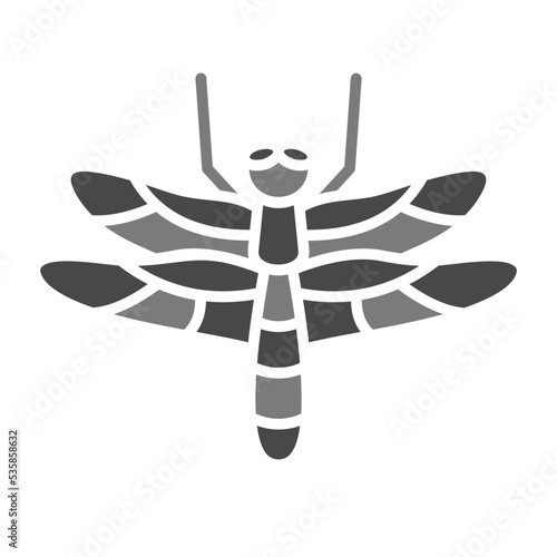 Dragonfly Greyscale Glyph Icon