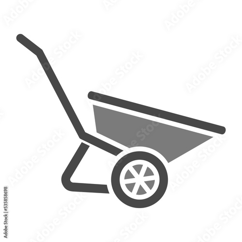 Wheelbarrow Greyscale Glyph Icon