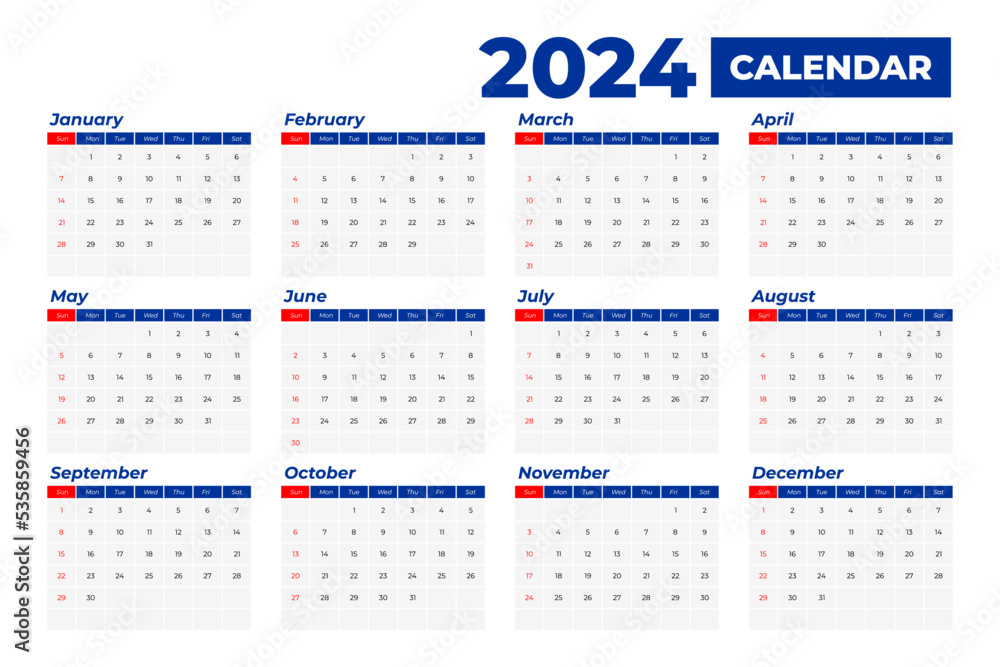 Adobe Calendar Template 2024 - Cissy Kizzee