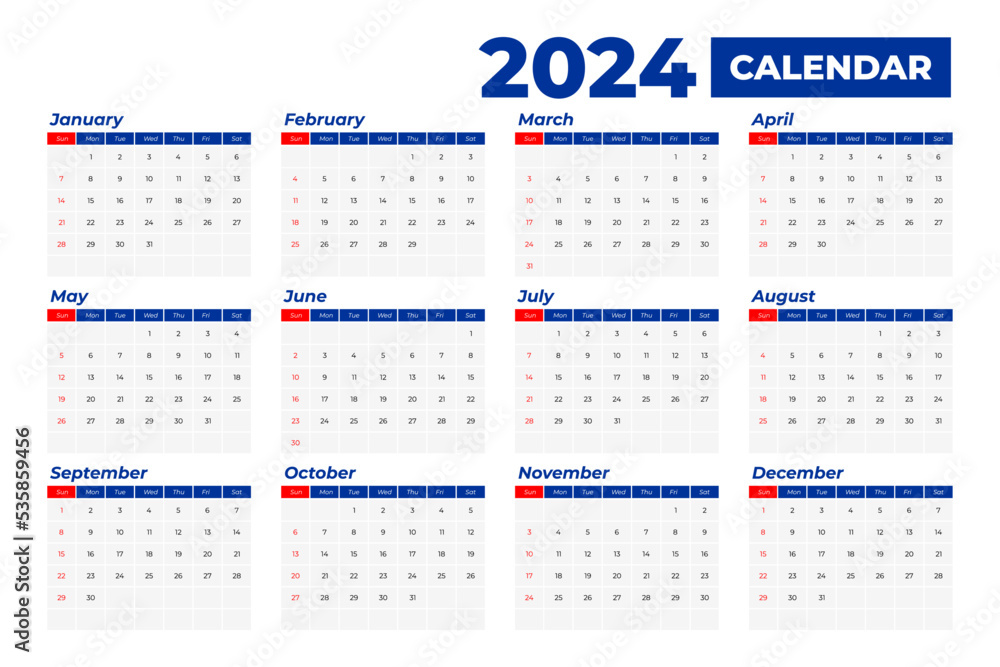 100,000 Calendario 2024 Vector Images