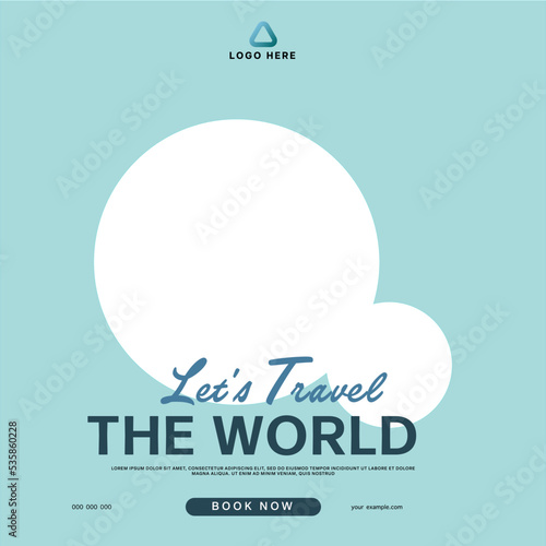 travel holiday social media post banner template