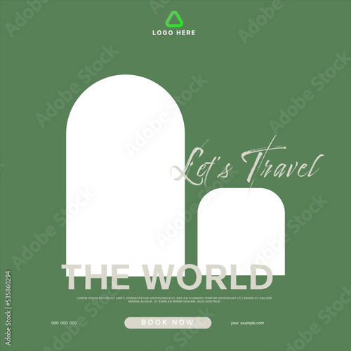 travel holiday social media post banner template