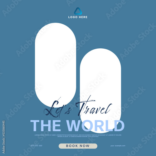 travel holiday social media post banner template