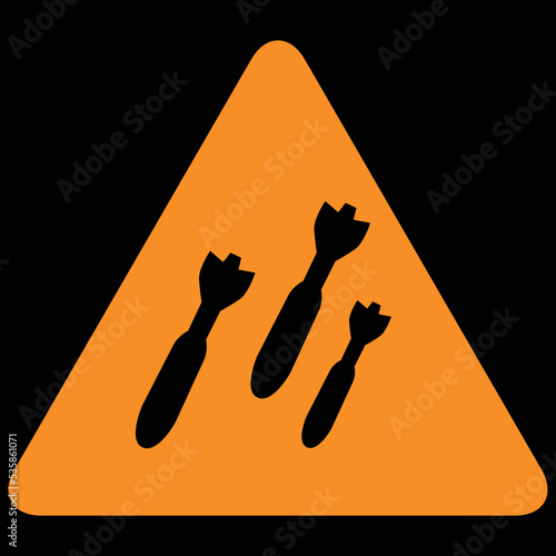 Air raid icon. Airstrike vector symbol