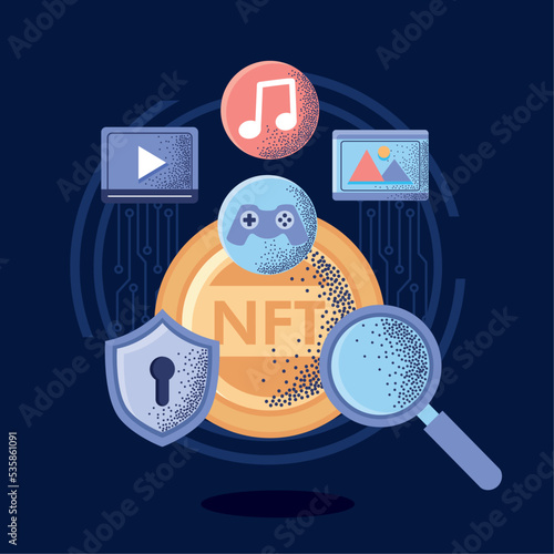 nft coin with icons