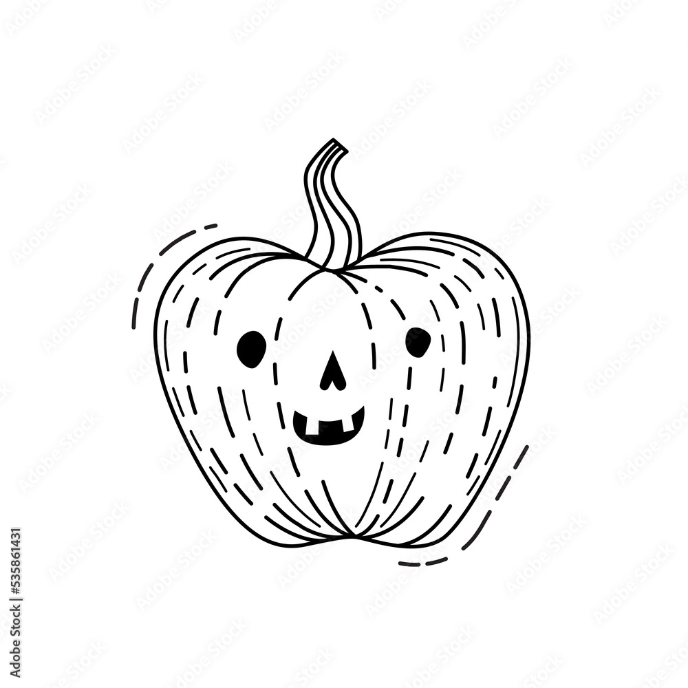 Obraz premium Drawing of a funny cute pumpkin