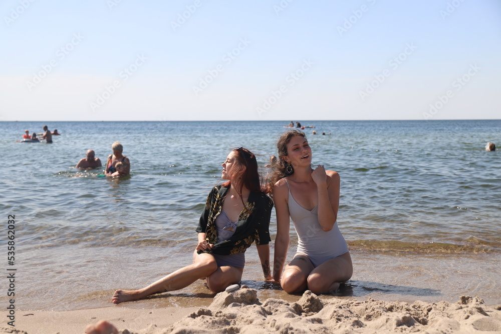 beautiful girl in a dress on the beach beautiful girl in a dress on the beach