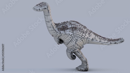 Illustration of an animal creature from the cretaceous period. Must look at highest dimensions for details. Celebrating the era of the dinosaurs. Modelers must see how the mesh is weaved.