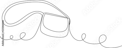 female handbag drawing in one continuous line, isolated vector