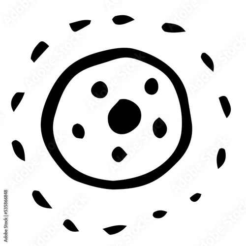 Black hand draw circle, doodle icon