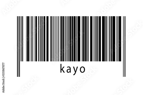 Canvastavla Barcode on white background with inscription kayo below