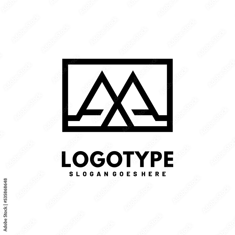 Modern initial AA logo letter simple and creative design concept Modern initial AA logo letter simple and creative design concept