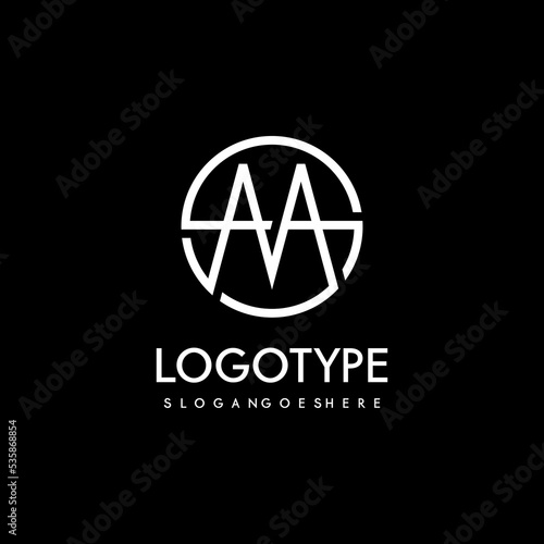 Modern initial AA logo letter simple and creative design concept