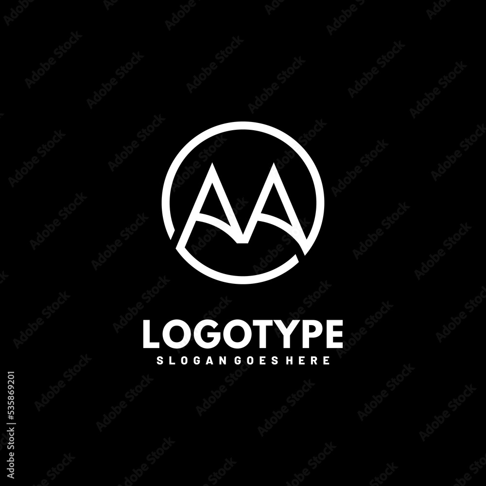Modern initial AA logo letter simple and creative design concept Modern initial AA logo letter simple and creative design concept