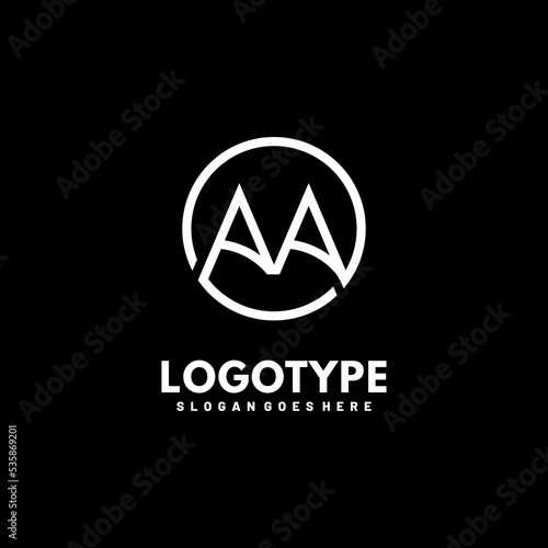 Modern initial AA logo letter simple and creative design concept
