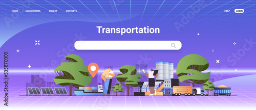 people controlling logistic import export transport industry responsibility of co2 emission carbon credit environment strategy