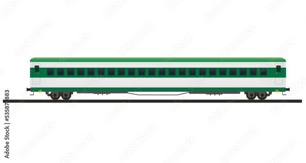 Green passenger wagon. vector illustration Green passenger wagon. vector illustration