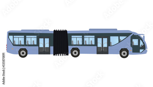 Blue double bus. vector illustration