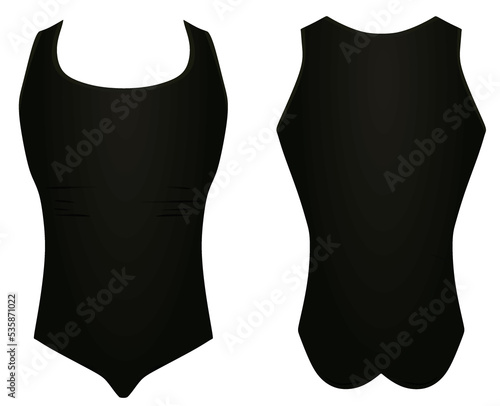 Black male sleeveless bodysuit. vector illustration