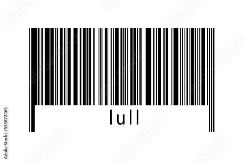 Φωτογραφία Barcode on white background with inscription lull below