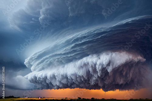 Supercell Thunderstorm Rainstorm Tornado warning Weather Storm Chasing Photography photo