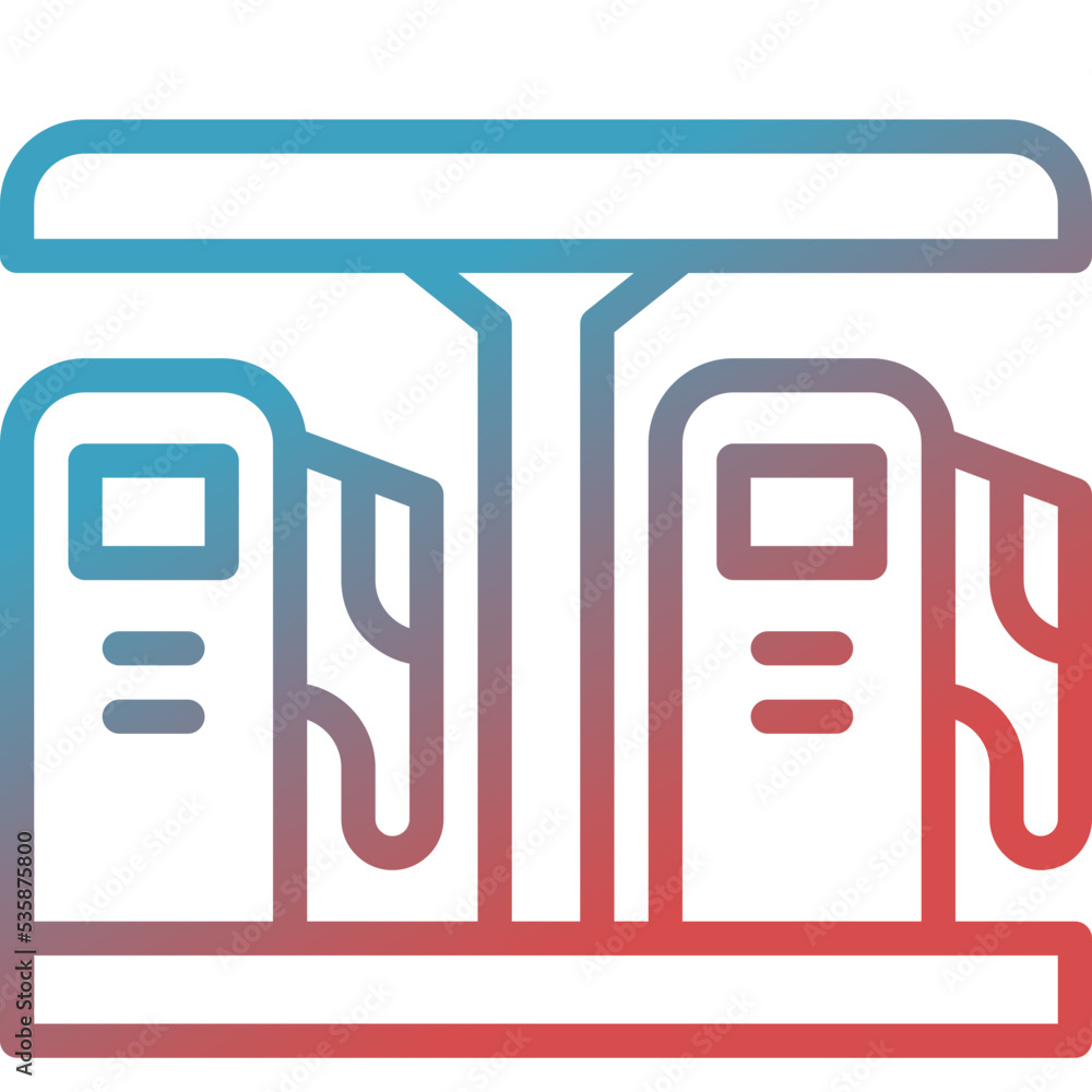 gas station gradient line icon gas station gradient line icon