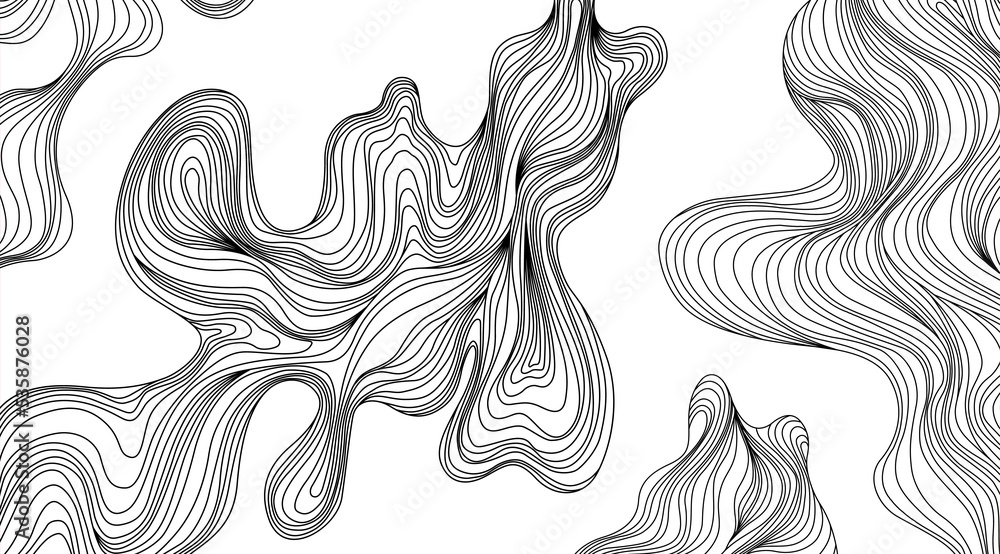 Png art. Cover layout template. Wavy curved line background