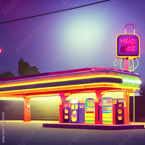 Special architecture with neon lights
