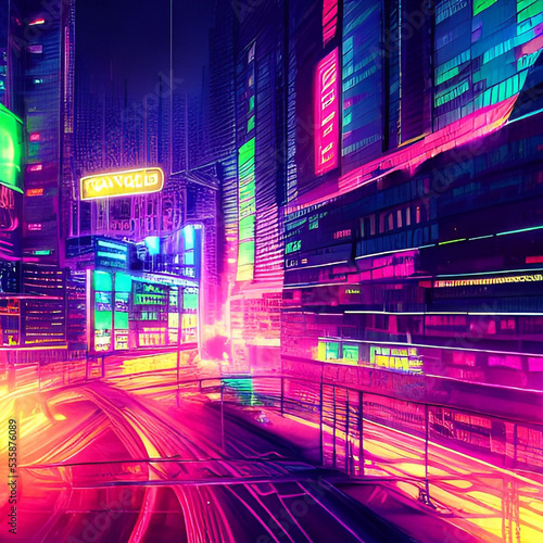 Special architecture with neon lights
