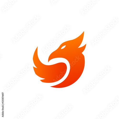 Phoenix logo concept vector design. Modern Phoenix icon isolated on white background. Awesome phoenix logo ideas.