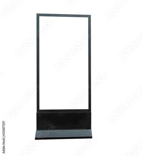 Vászonkép Blank advertising kiosk on white background