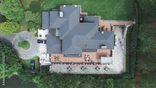 aerial view of modern villa