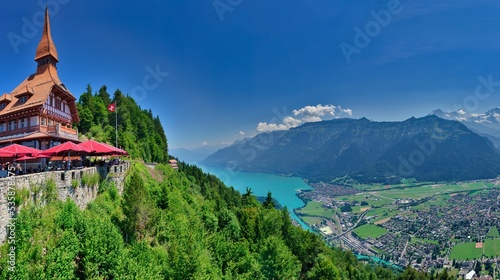 Harder Kulm, Interlaken, Switzerland Alps in Summer