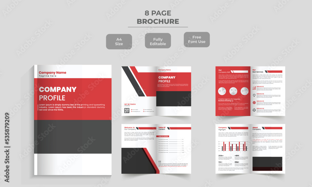 Obraz premium Corporate Business 8 Page Brochure Design