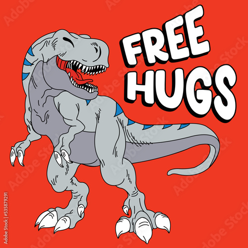 GRAY TYRANNOSAURUS REX SCREAMING FREE HUGS © Hernaldo