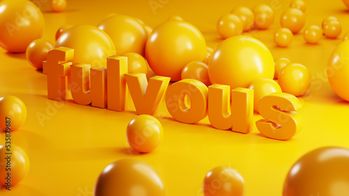 Fulvous color letters on orange background