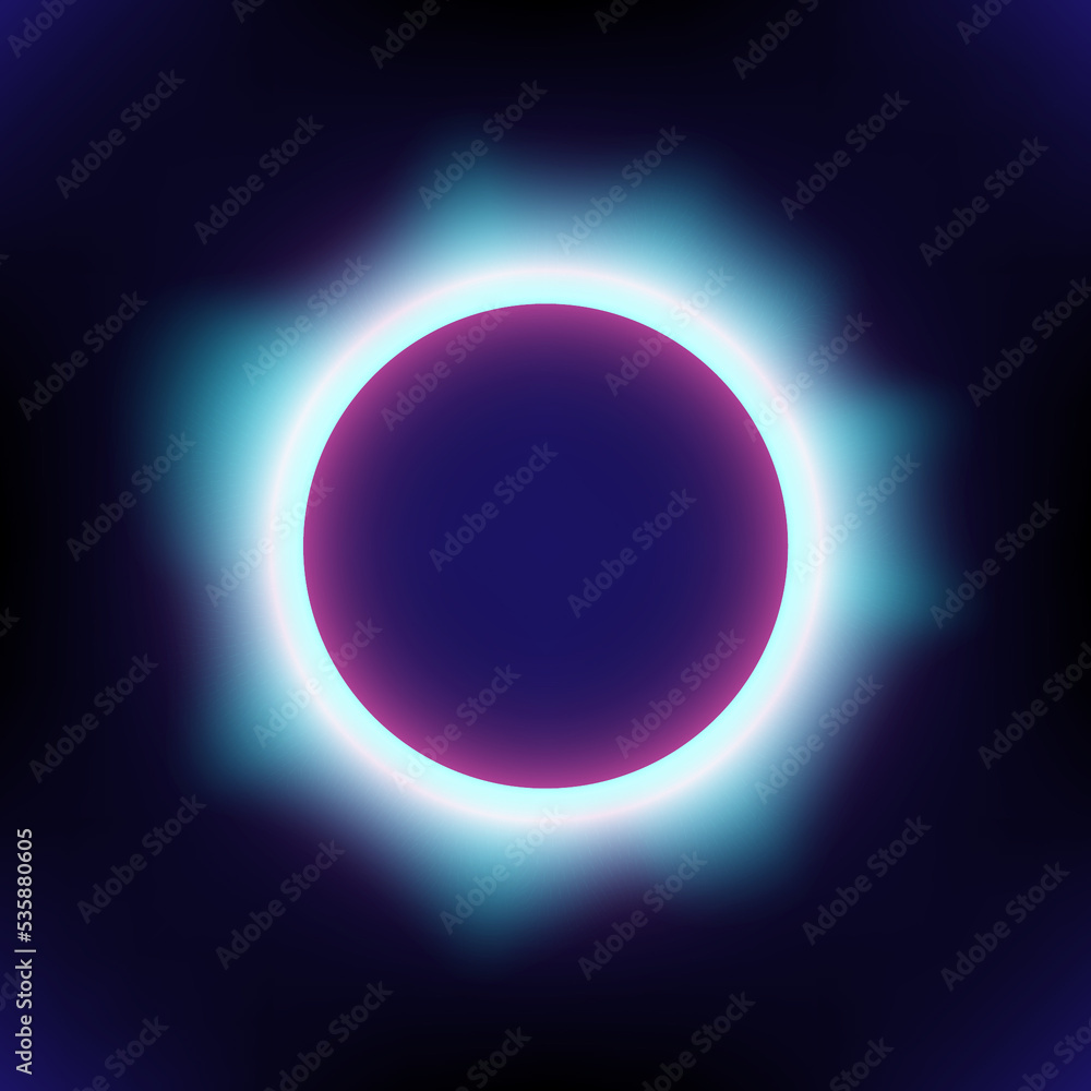 Vector illustration of a brightly lit ring around the circle, 
used for technology work.