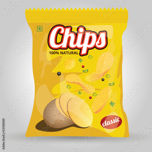 Potato chips packaging - Vector