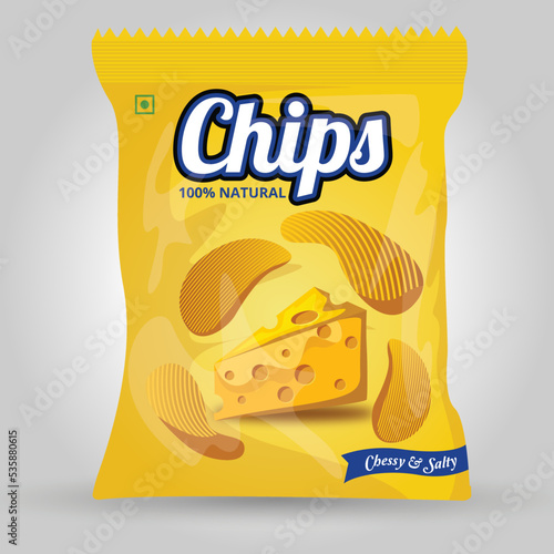 Potato chips packaging illustration