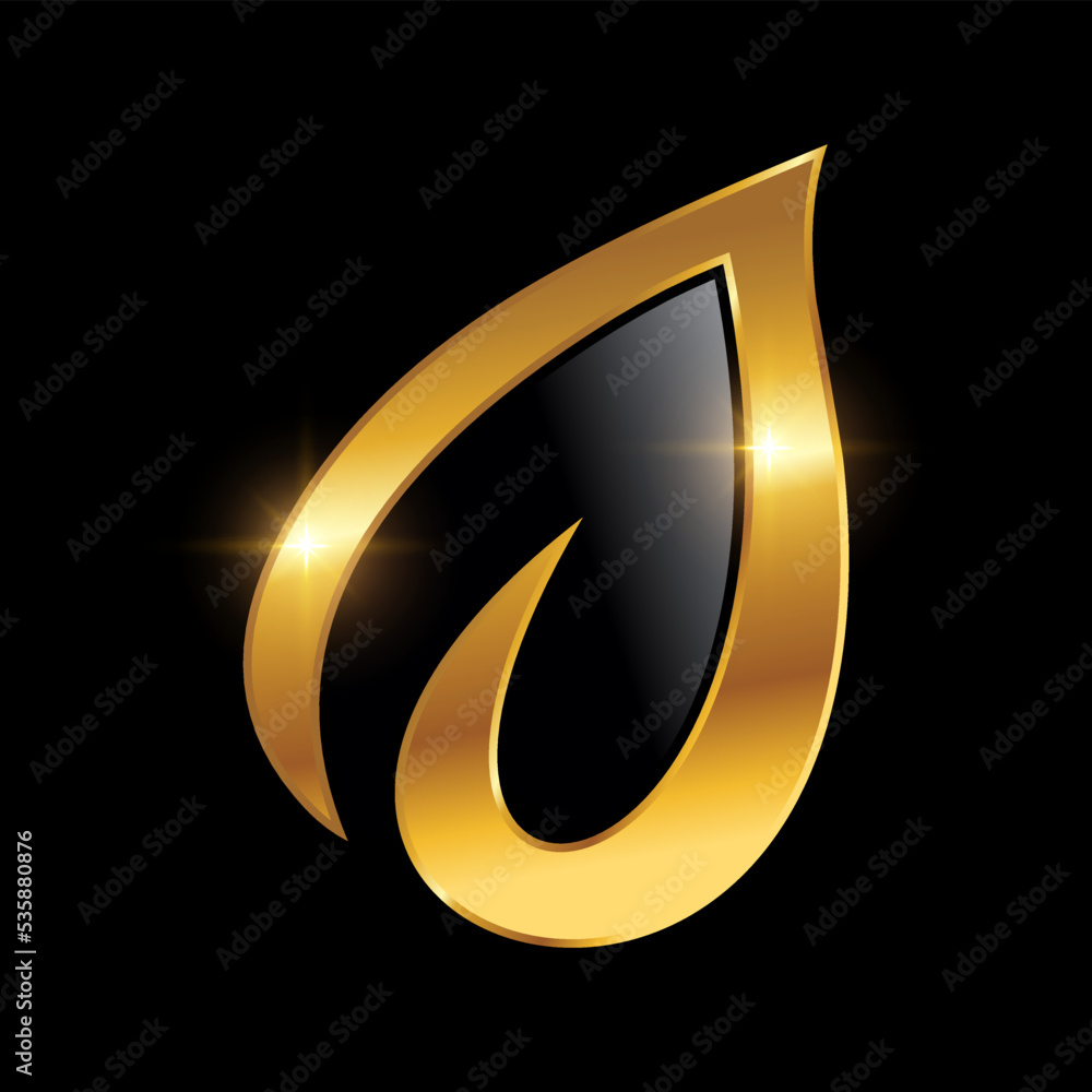 Golden Leaf Heart Shape Vector Sign Golden Leaf Heart Shape Vector Sign