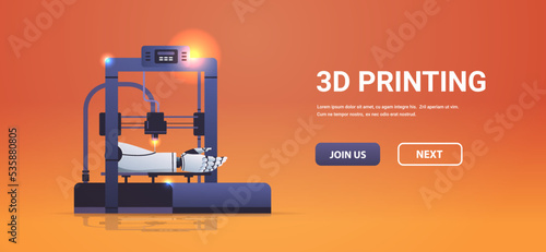 robotic hand model prints on 3d printer medical printing of robot parts artificial intelligence biological engineering bioprinting