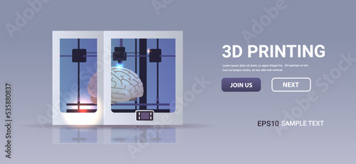 brain model prints on 3d bio printer medical printing of human transplantation organ biological engineering bioprinting