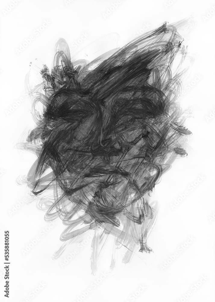 watercolor painting. abstract face. illustration. watercolor painting. abstract face. illustration.