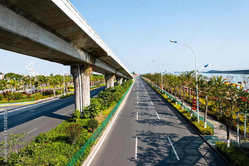 Highway and overpass in the city Highway and overpass in the city